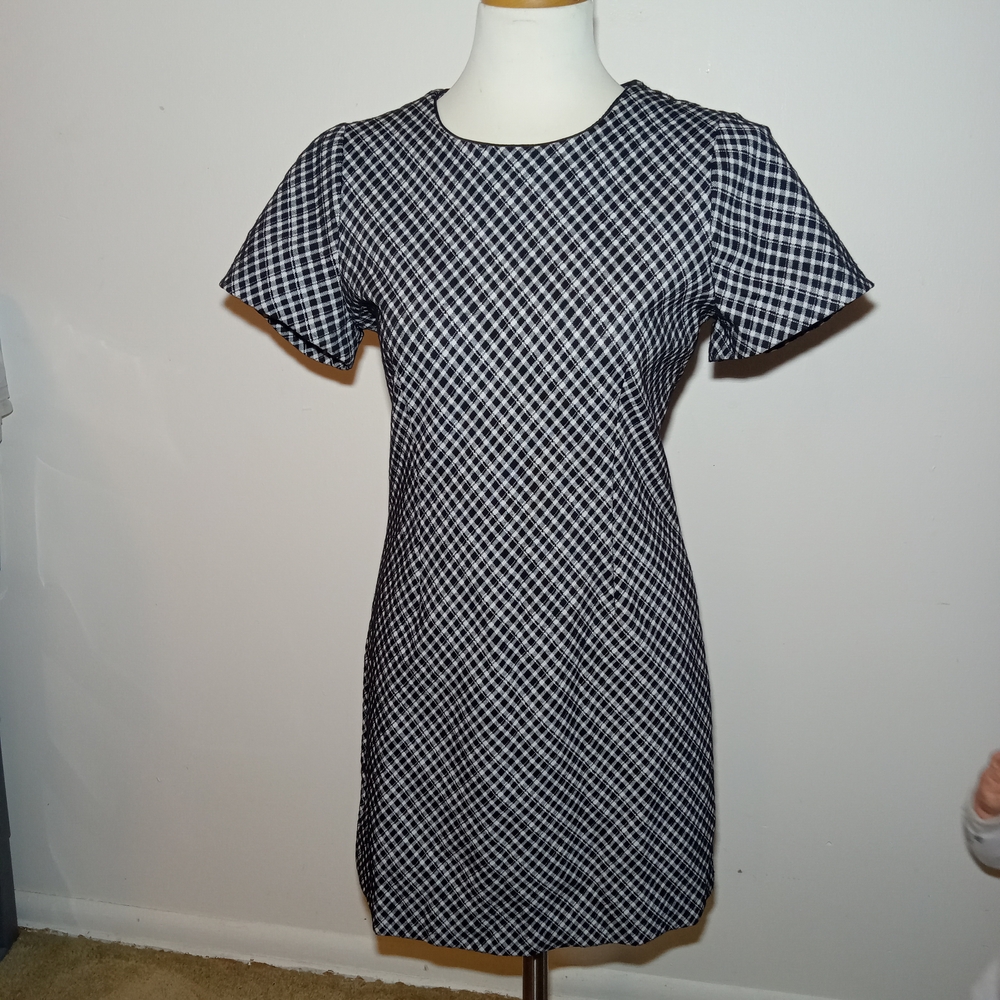 SPANX Black and White Patterned Mini Dress